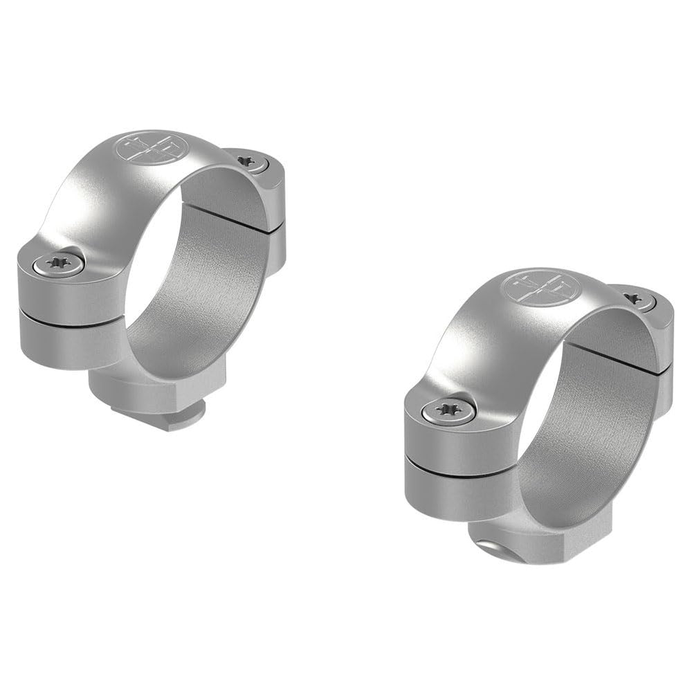 Leupold standard rings 30mm medium silver assembly shot emphasizes secure mounting compatibility.