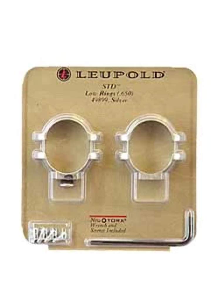 Leupold Standard Scope Rings 1-inch Low in Silver provide secure, alignment-ready mounting for precision rifles.
