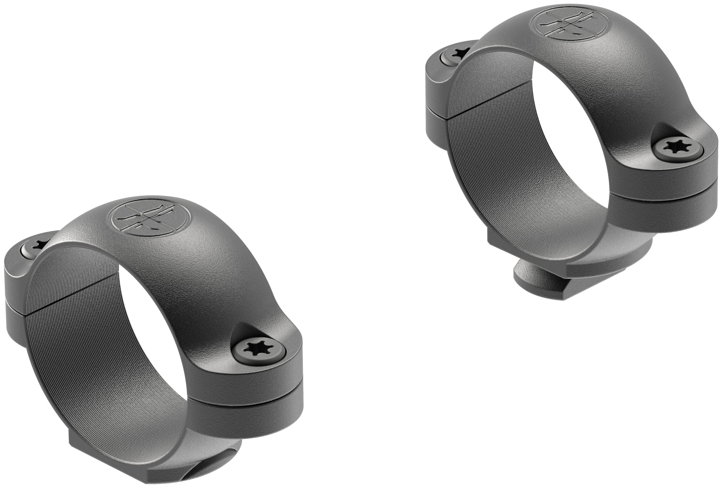 Leupold standard scope rings 1in, top view, enables low-profile mount for improved sight picture.