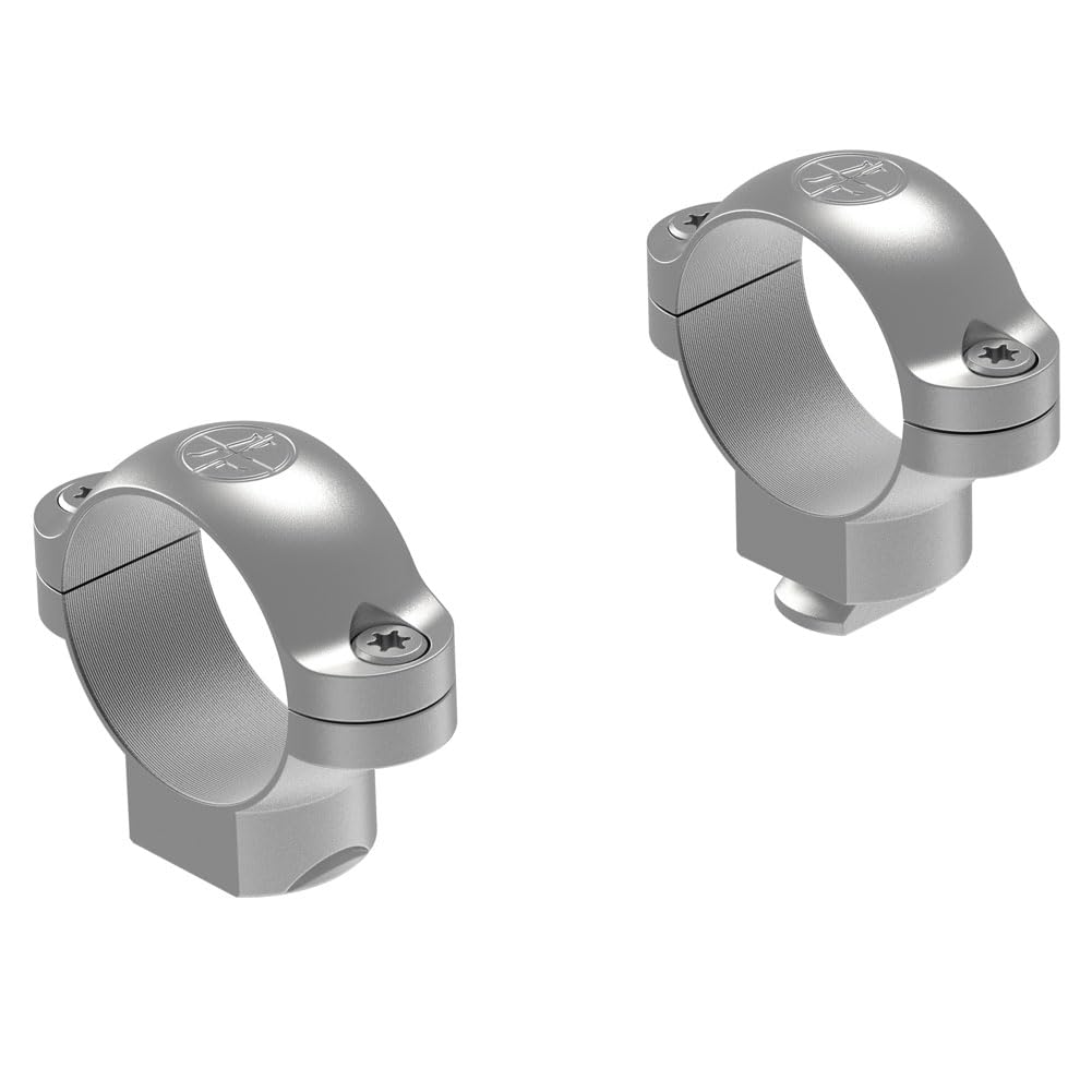 Leupold STD 1-inch medium silver ring, front view, secure mounting ready for fast breech access.