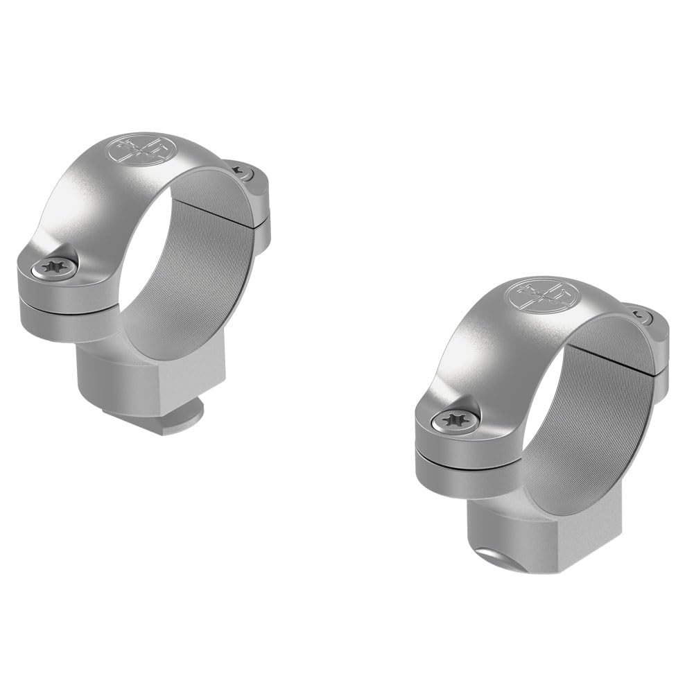 Leupold STD 1-inch medium silver ring, top view, versatile fit with reversible base compatibility.