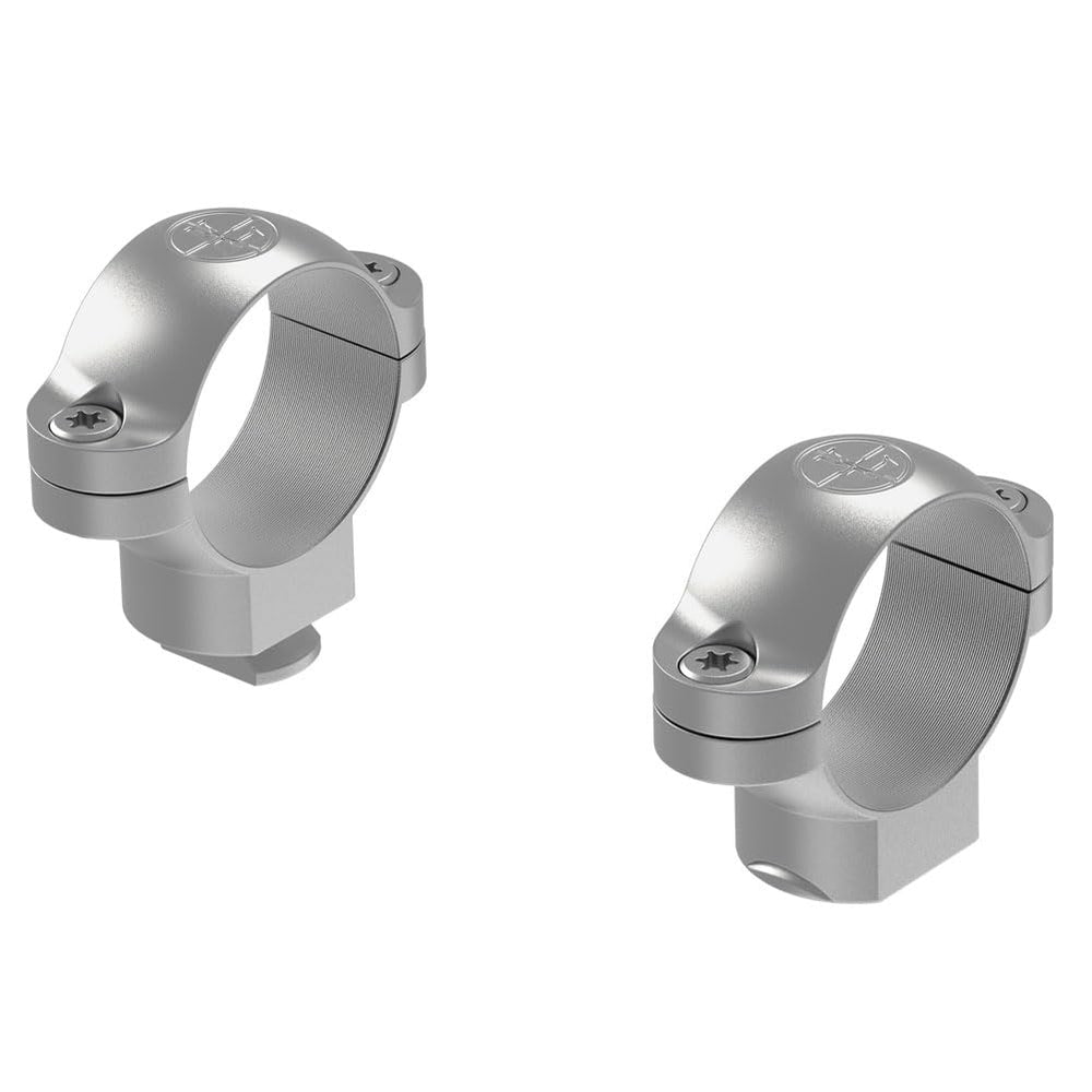 Leupold STD 1-inch medium silver ring, top view, versatile fit with reversible base compatibility.