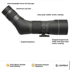 Leupold SX-2 Alpine HD Gen 2 20-60x60mm angled objective lens showing sharp detail.