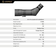 Leupold SX-4 Pro Guide HD is 100% waterproof and fogproof in rain.