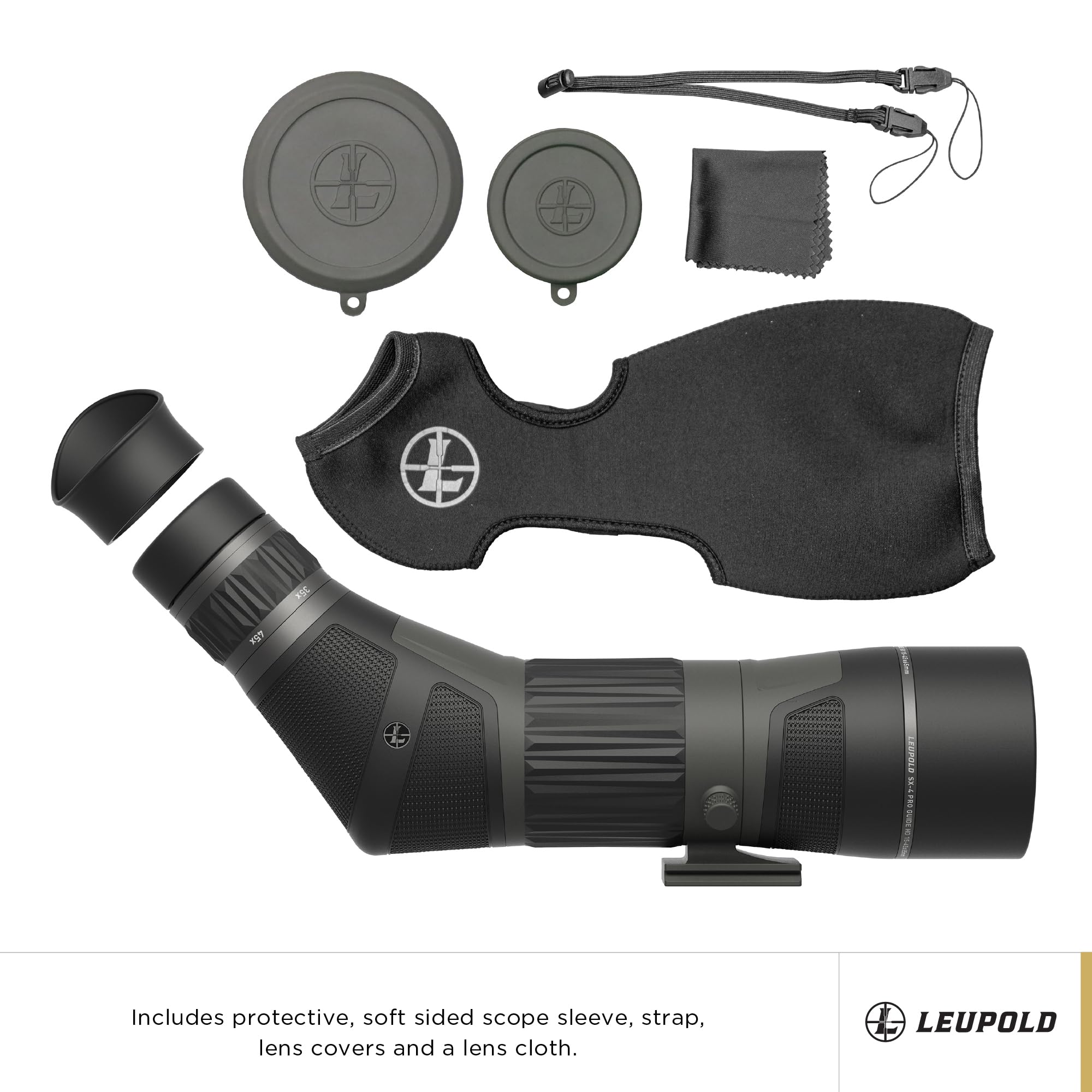 Leupold SX-4 Pro Guide HD Gen2 15-45x65 ergonomic adjustments enable quick viewing changes