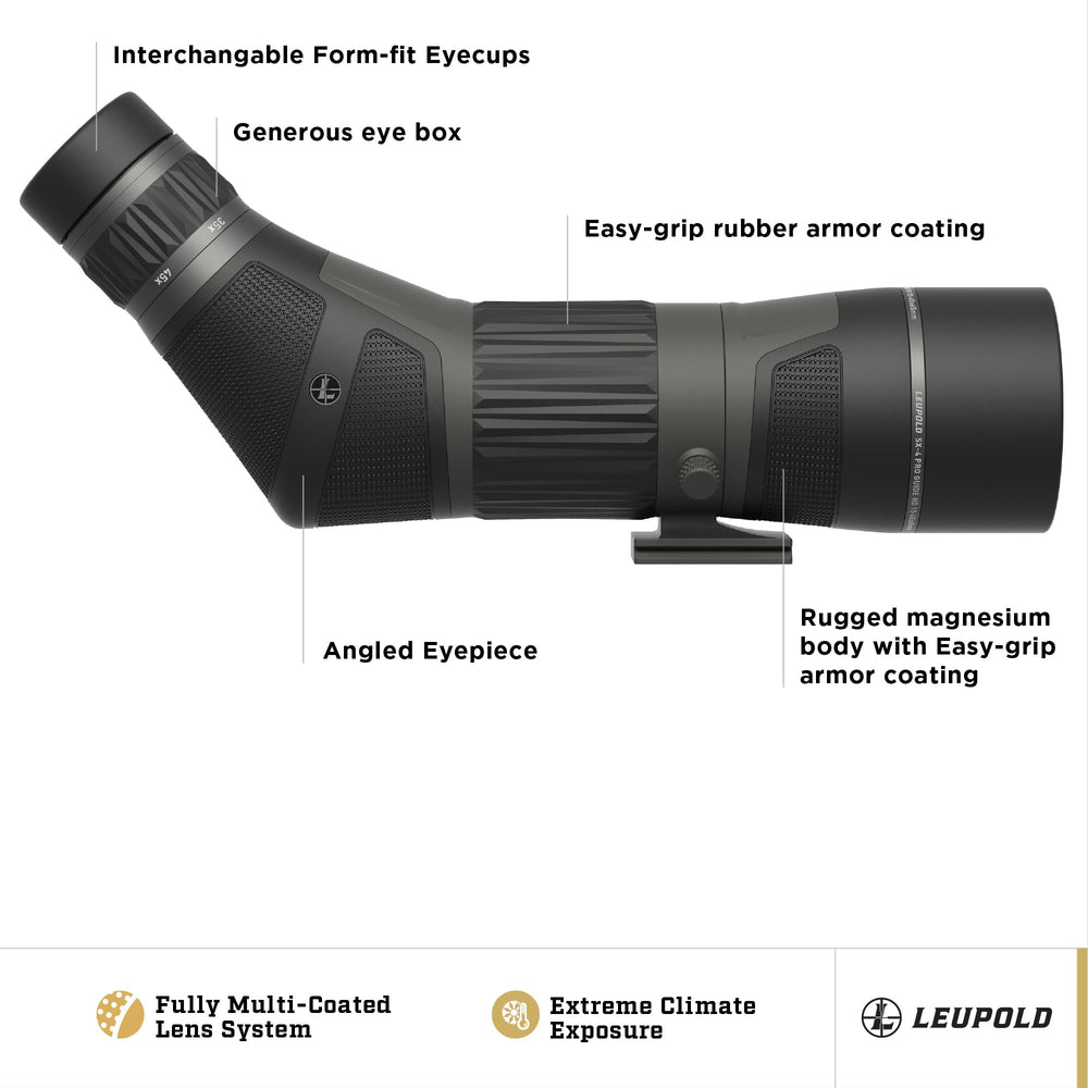 Leupold SX-4 Pro Guide HD Gen2 15-45x65 eyepiece detail for comfortable, accurate focus