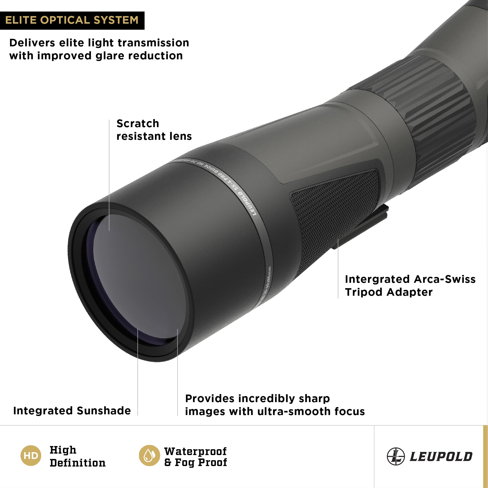 Leupold SX-4 Pro Guide HD Gen 2 angled eyepiece close-up for comfortable viewing