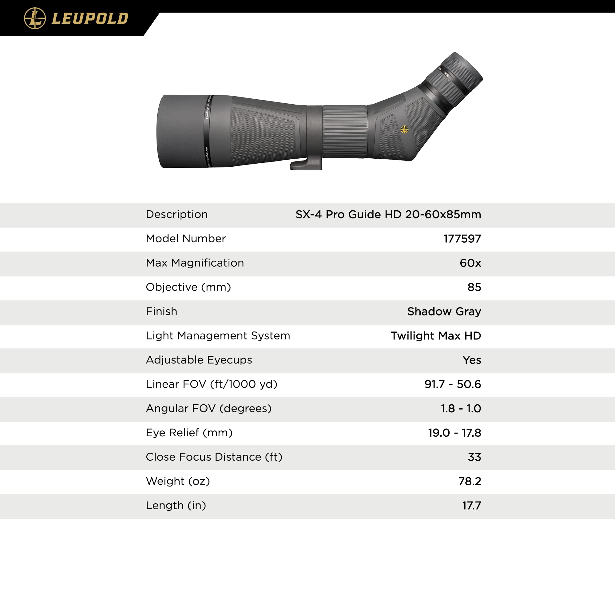 Leupold SX-4 Pro Guide HD waterproof fogproof chassis in harsh weather