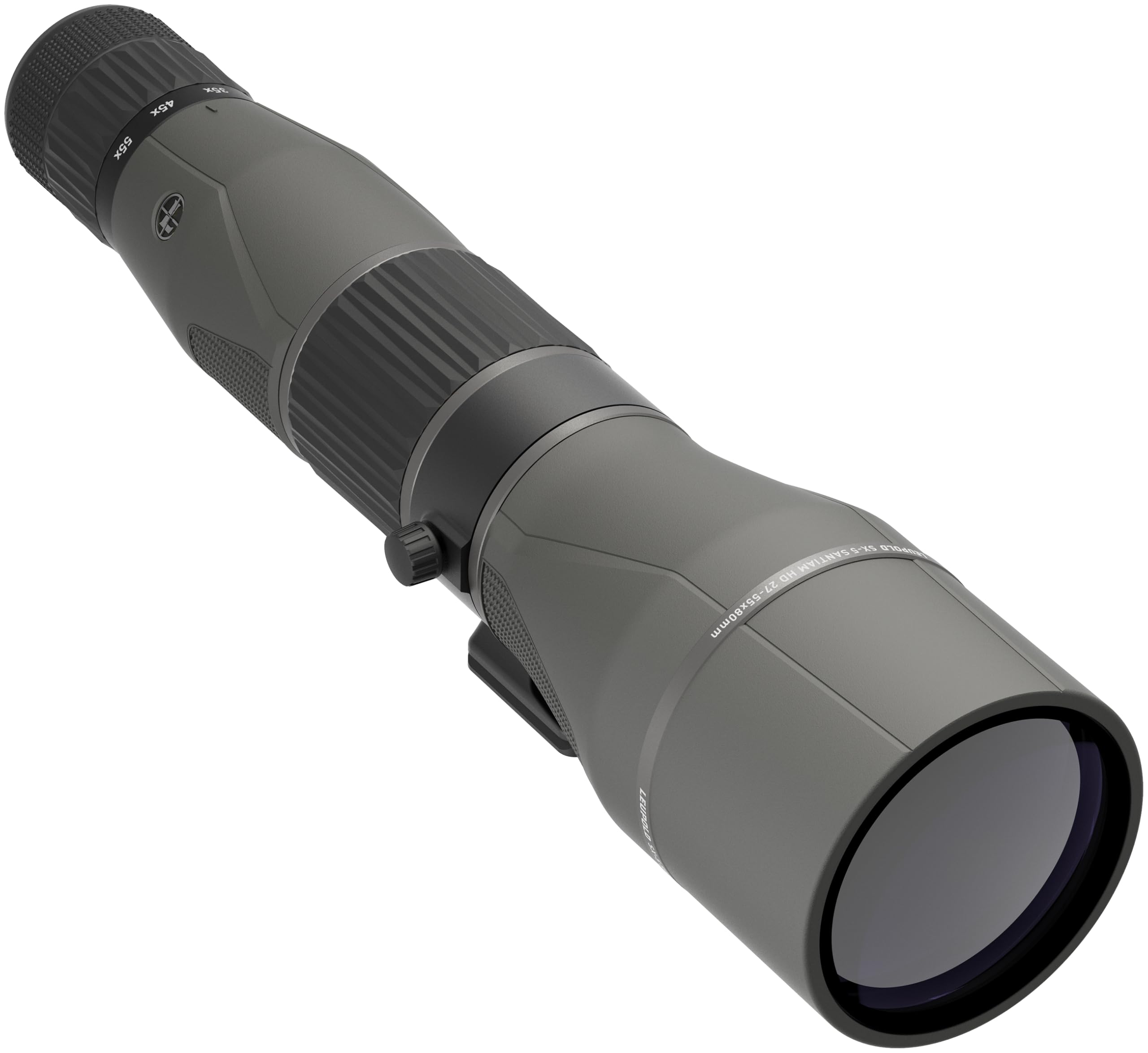 Leupold SX-5 Santiam HD eyepiece close-up highlights comfortable twist-up eye relief.