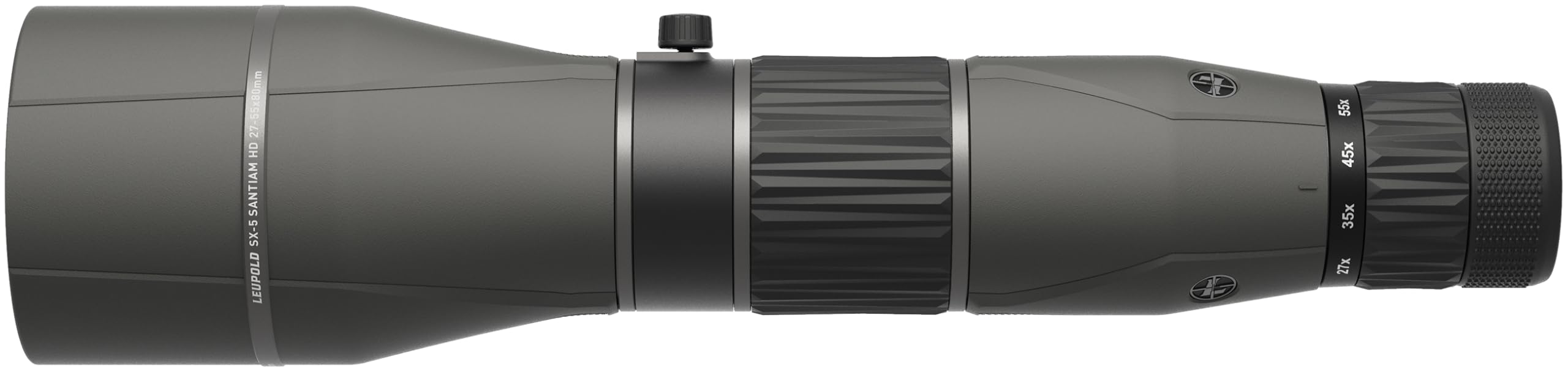 Leupold SX-5 Santiam HD rugged body showcases waterproof, fogproof build.
