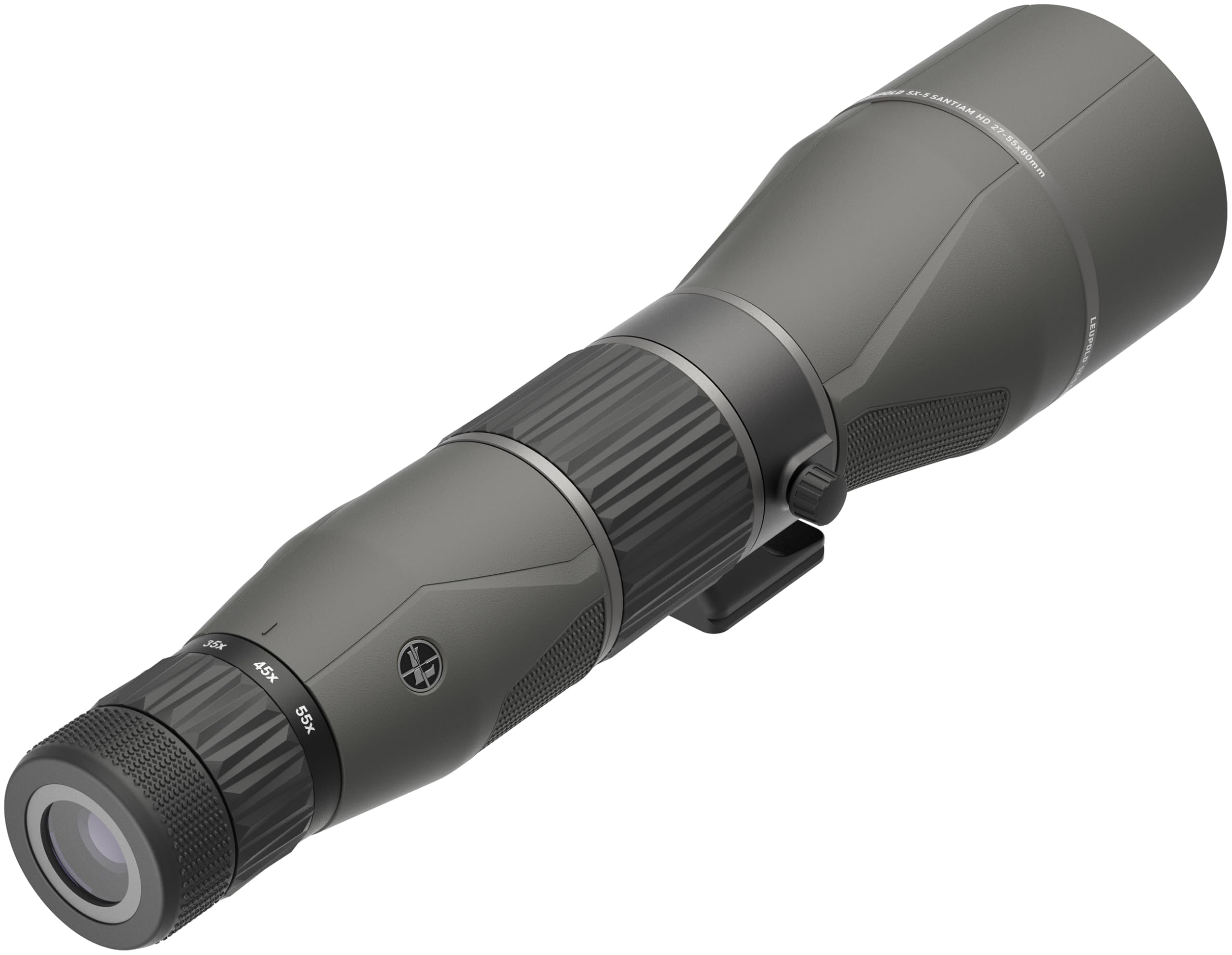 Leupold SX-5 Santiam HD side view emphasizes glare reduction for sunny ranges.