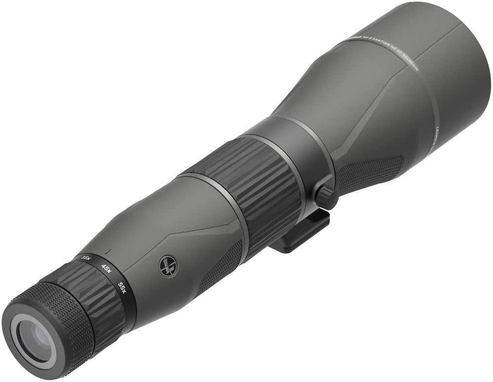 Leupold SX-5 Santiam HD side view emphasizes glare reduction for sunny ranges.