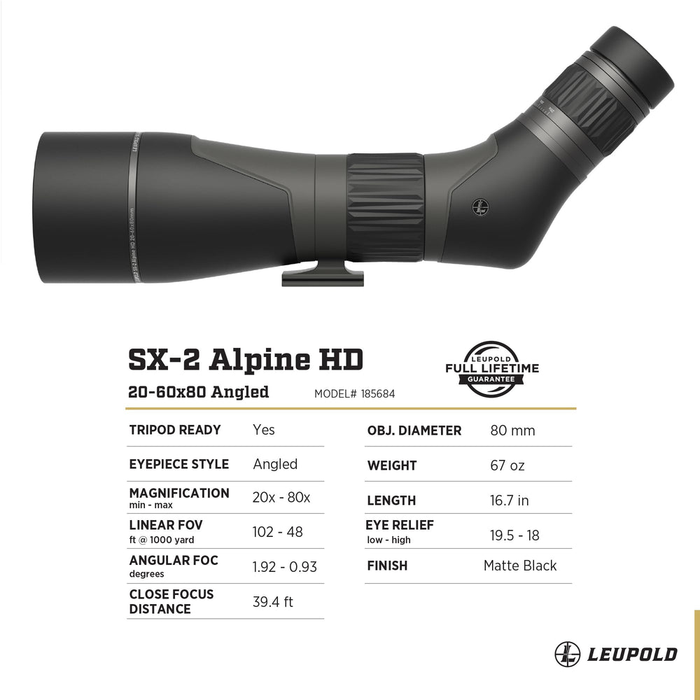 Leupold SX-2 Alpine HD Gen 2 rotation knob close-up for precise adjustments