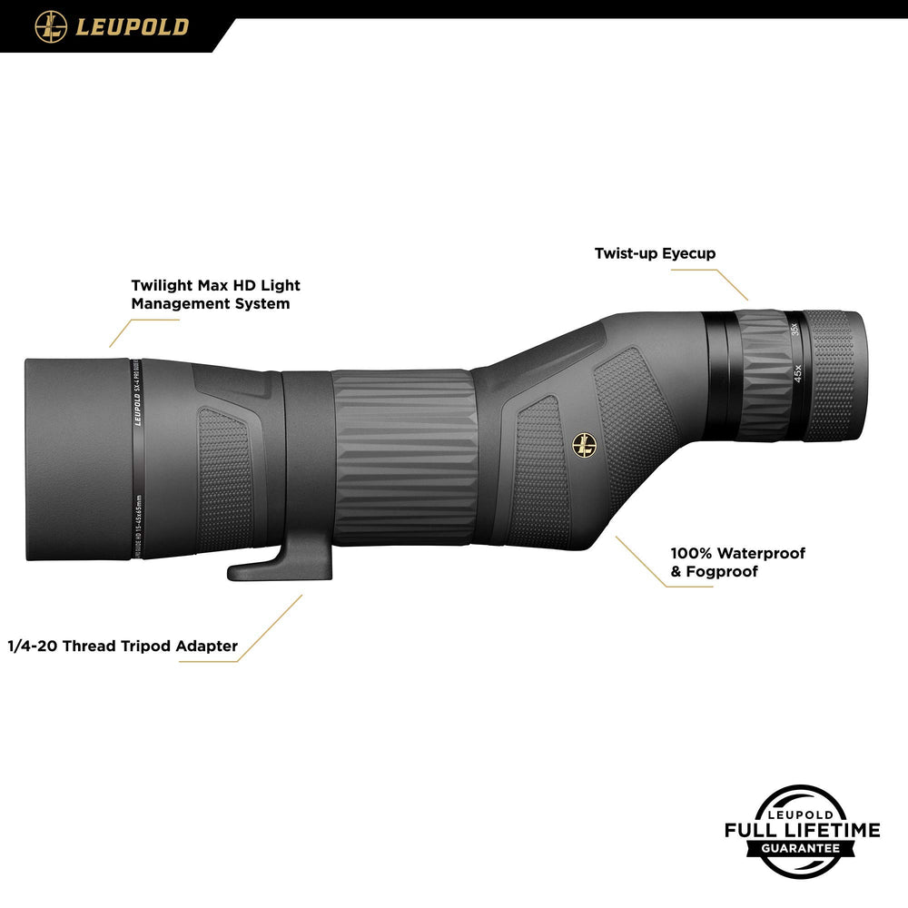 Leupold SX-4 Pro Guide HD rugged magnesium body enhances durability in harsh field conditions
