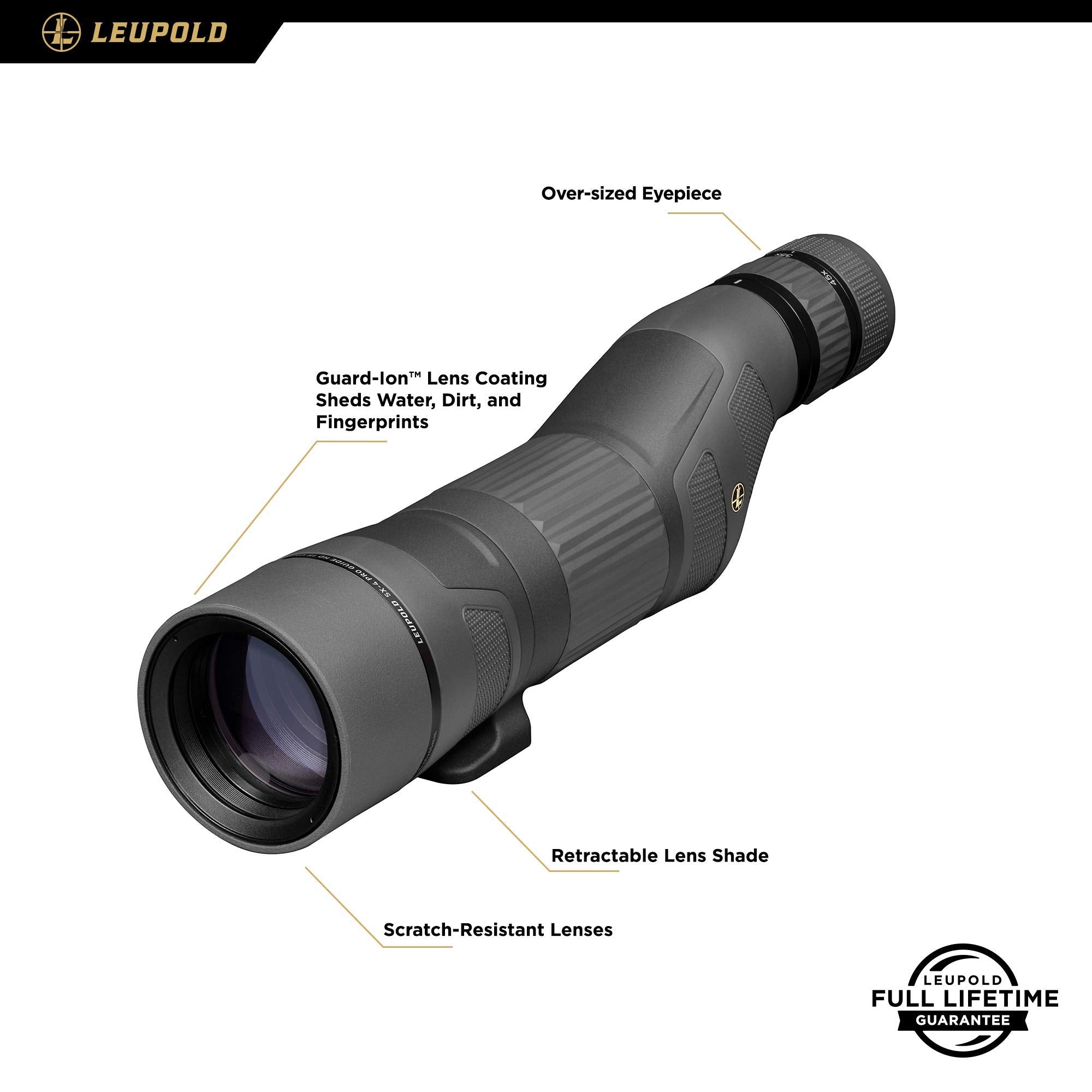 Leupold SX-4 Pro Guide HD is waterproof and fogproof for reliable use in varying weather