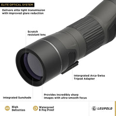 Leupold SX-4 Pro Guide HD Gen 2 straight eyepiece offers comfortable viewing.