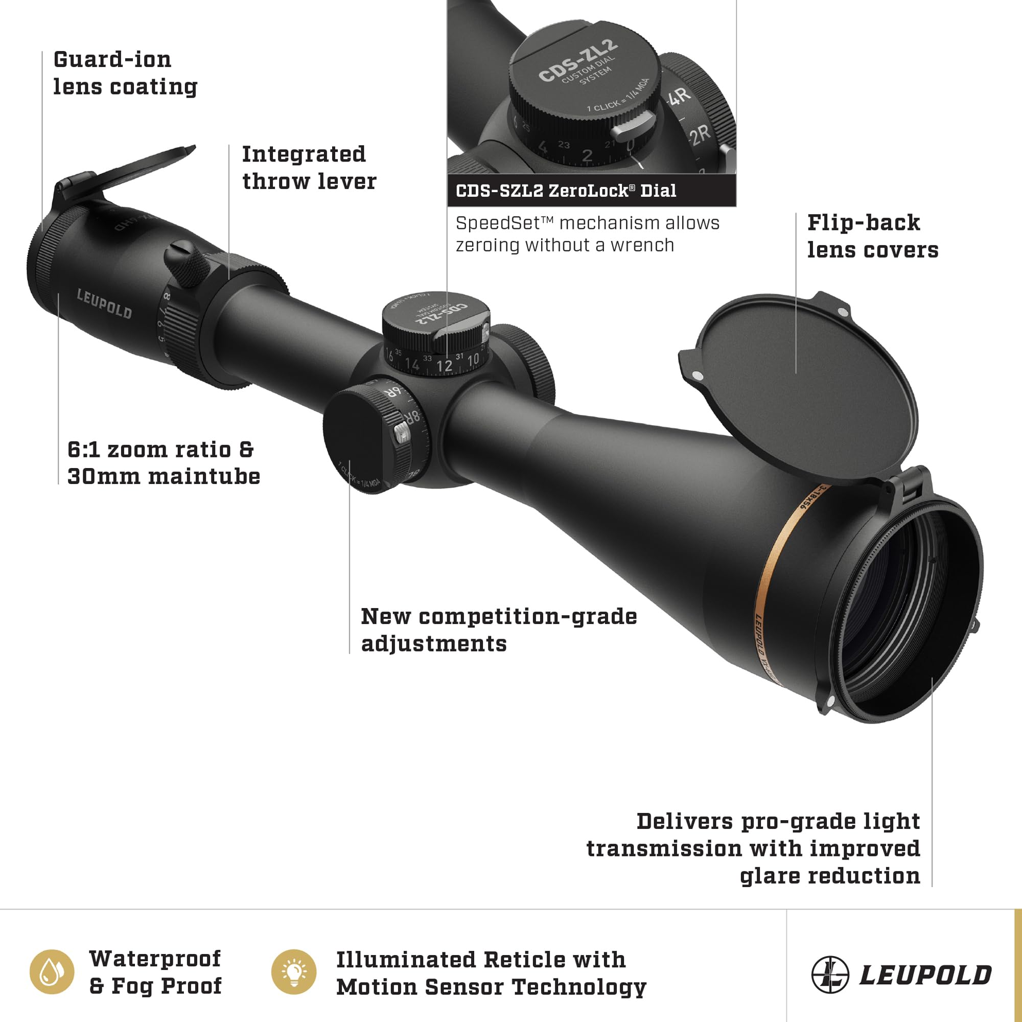 Leupold VX-6HD Gen 2 FireDot Twilight Hunter reticle aids quick target acquisition
