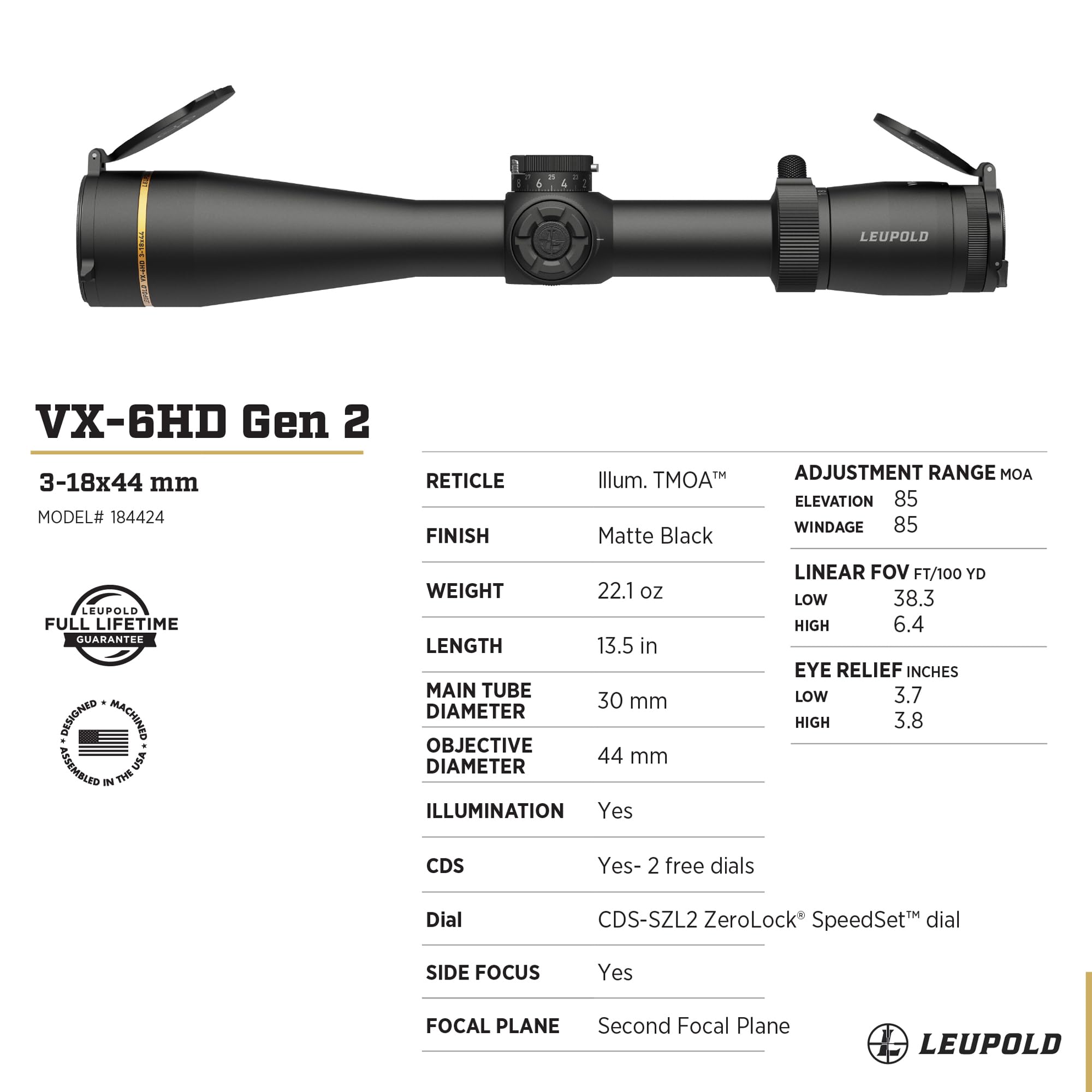 Leupold VX-6HD Gen 2 30mm tube close-up highlighting rugged mount compatibility.