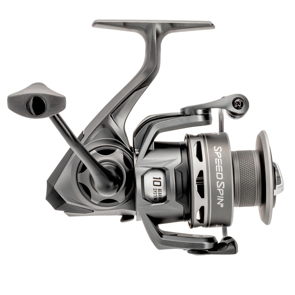 Line capacity: 185 yards of 12-lb fluorocarbon and 270 yards of 20-lb braid for Lew's Speed Spin 400
