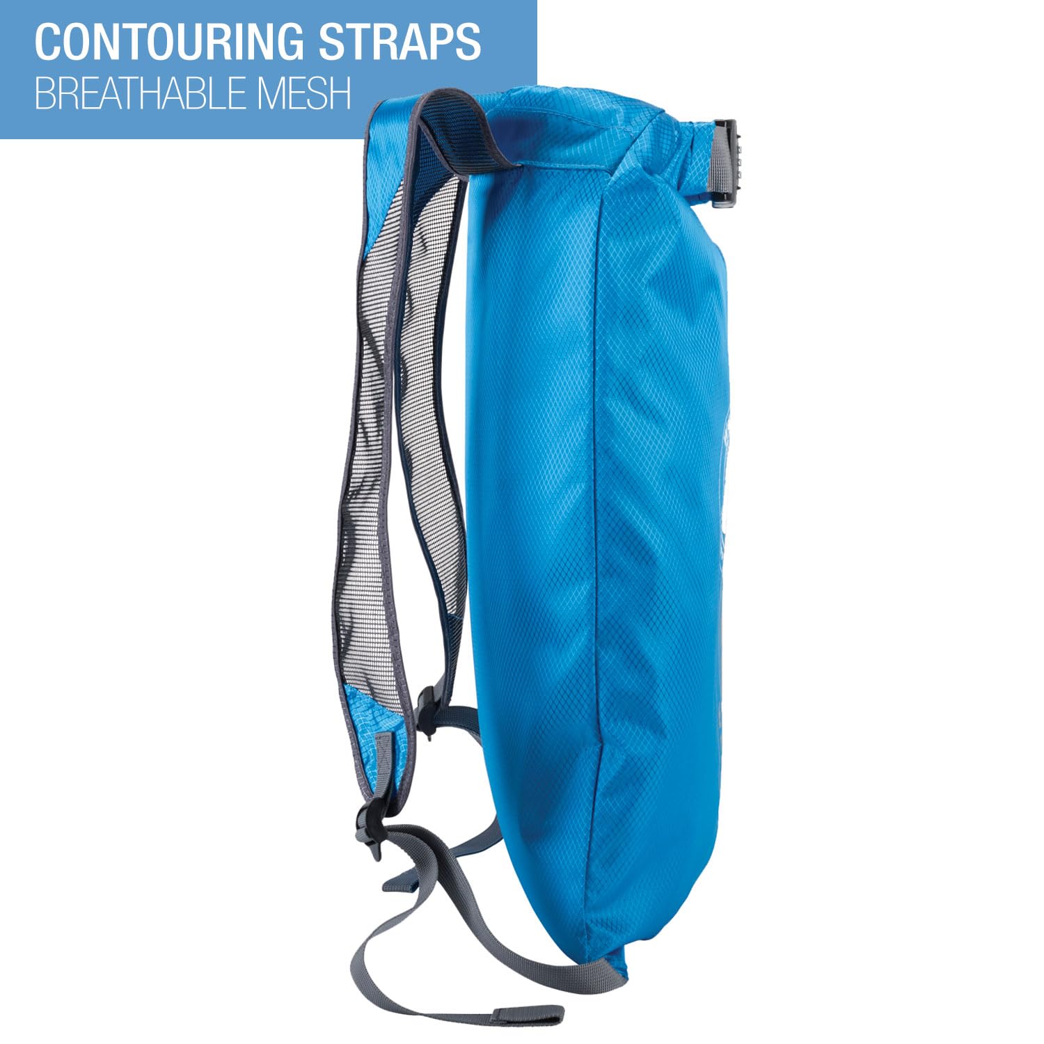 Lewis N. Clark WaterSeals bag clipped to a chair for secure, on-the-go access.