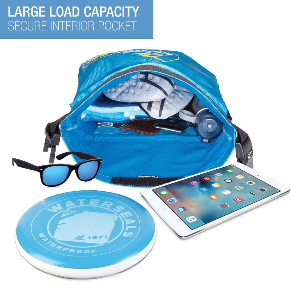 Lewis N. Clark WaterSeals at the pool showing dry storage for essentials.