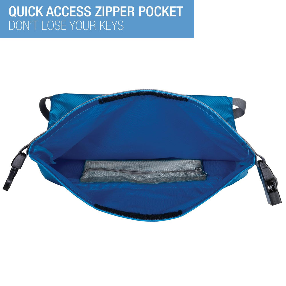 Lewis N. Clark WaterSeals teal backpack as a stylish waterproof travel companion.