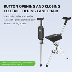 LewiTools electric crutch seat folded compact for easy storage and travel.