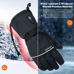 LEWOTE heated gloves cuff tightening rope reduces wind intrusion