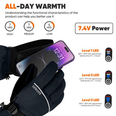 LEWOTE heated gloves with waterproof oxford fabric keeps hands dry
