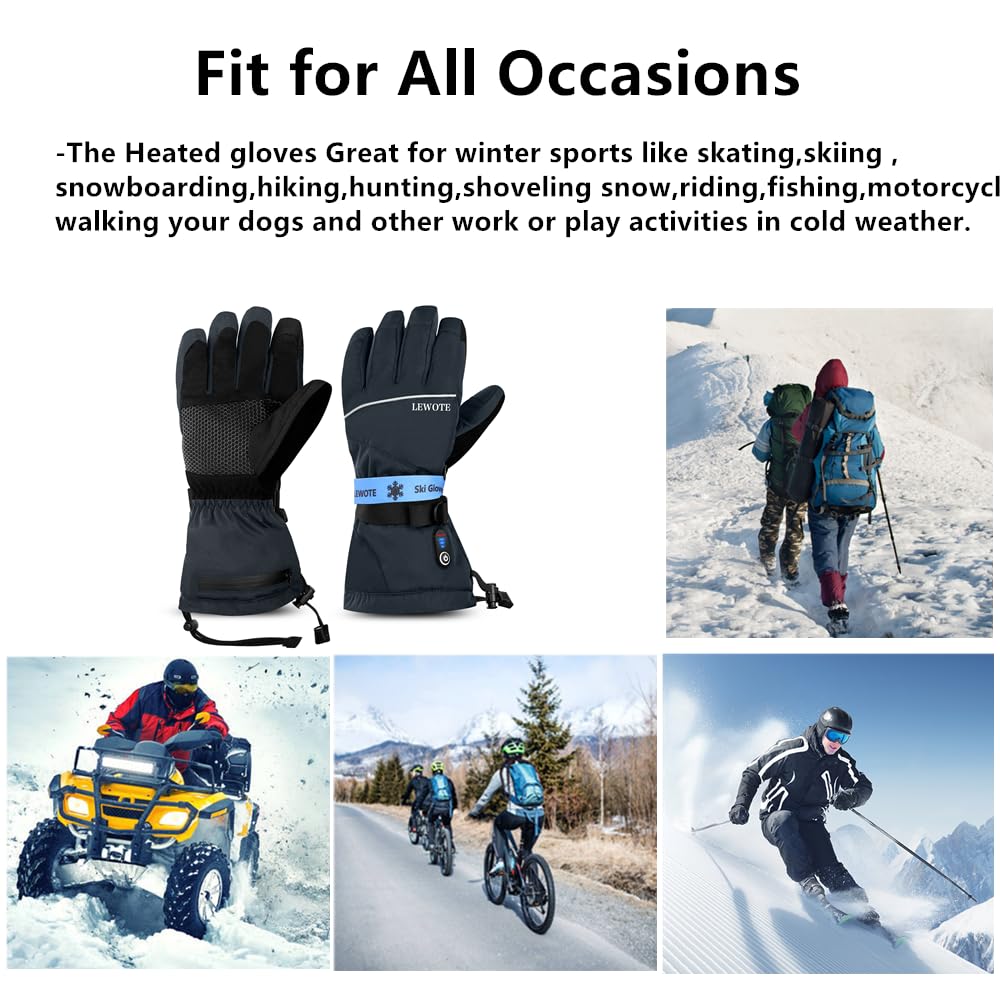 LEWOTE heated gloves windproof membrane blocks chill wind