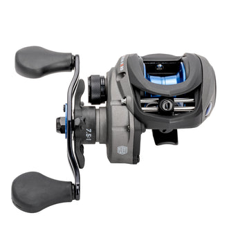 Close-up of precision-cut brass Speed Gears on Hamai CNC machines inside Lew's American Hero Baitcast Reel