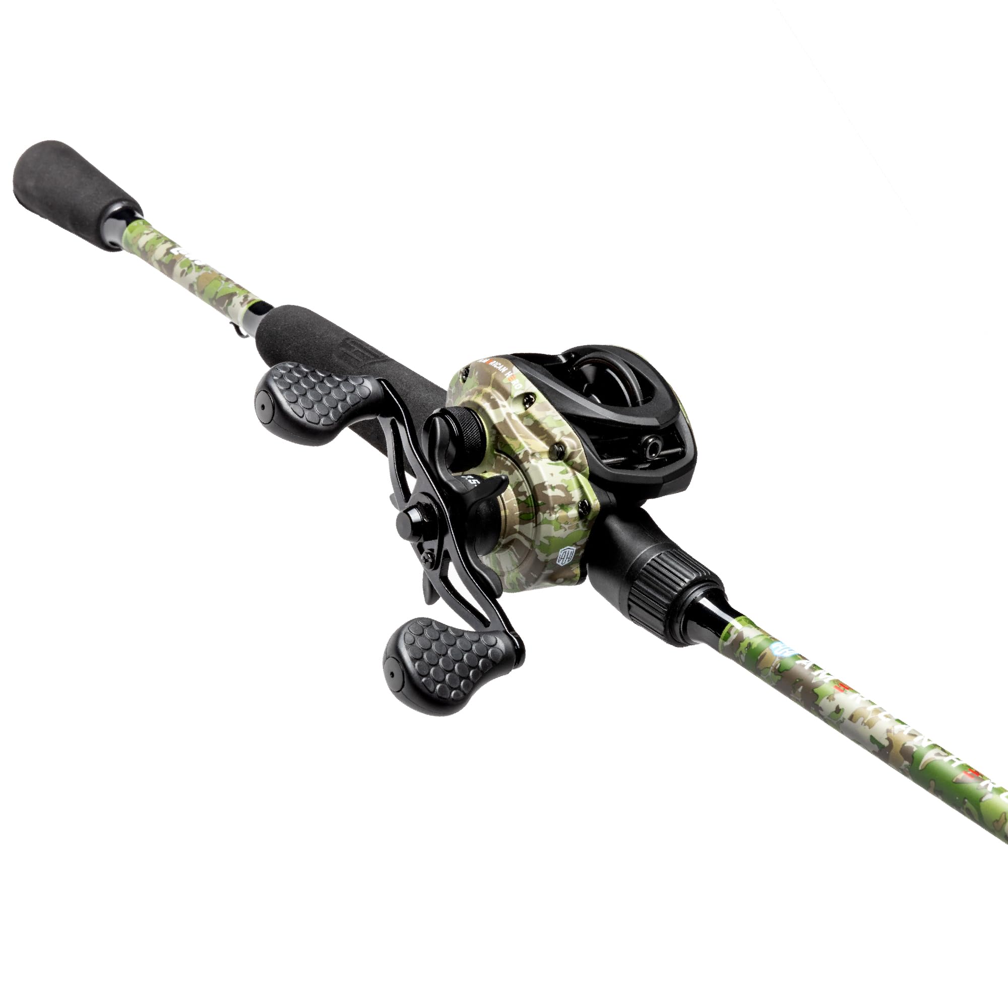 Lew's American Hero camo baitcast reel: smooth casting with 5+1 bearings.