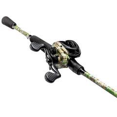 Lew's American Hero camo baitcast reel: smooth casting with 5+1 bearings.