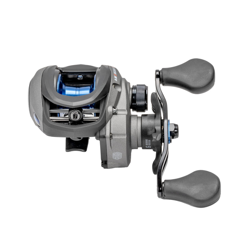 Lew's American Hero reel in hand illustrates left-hand retrieve for precise control.