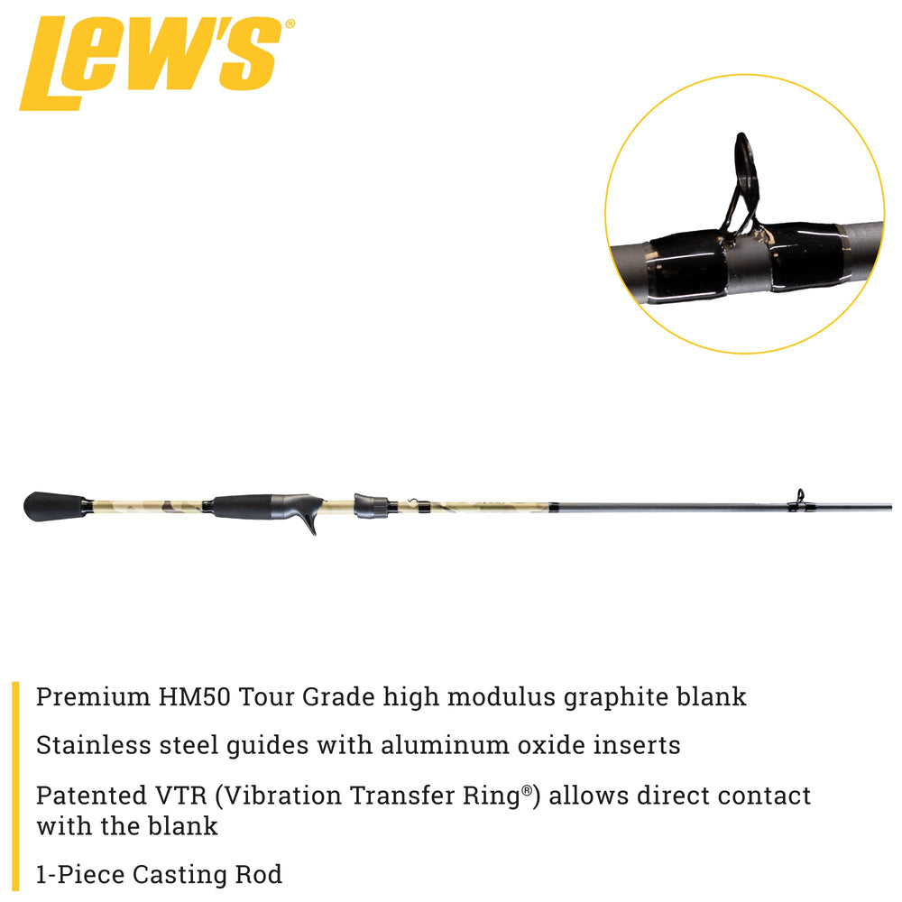 Lew's American Hero Tier 1 Casting Rod in Multicam camouflage - hand-guard and grip