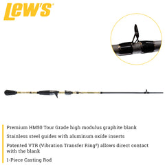 Lew's American Hero Tier 1 Casting Rod in Multicam camouflage - hand-guard and grip