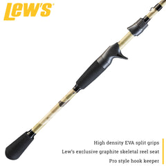 Skeletal reel seat and premium HM50 graphite blank on Lew's rod