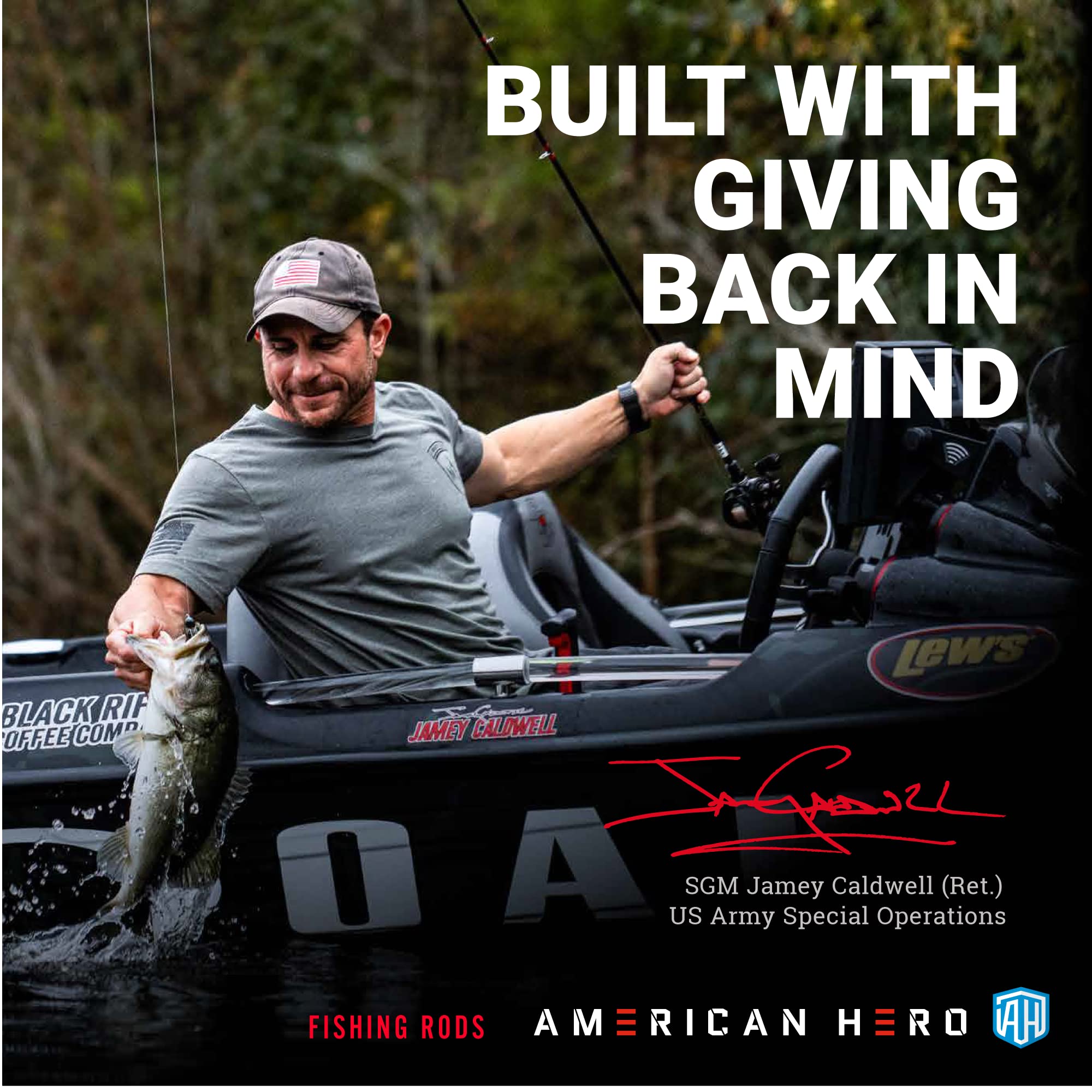 Full Lew's American Hero Tier 1 Casting Rod with Multicam pattern