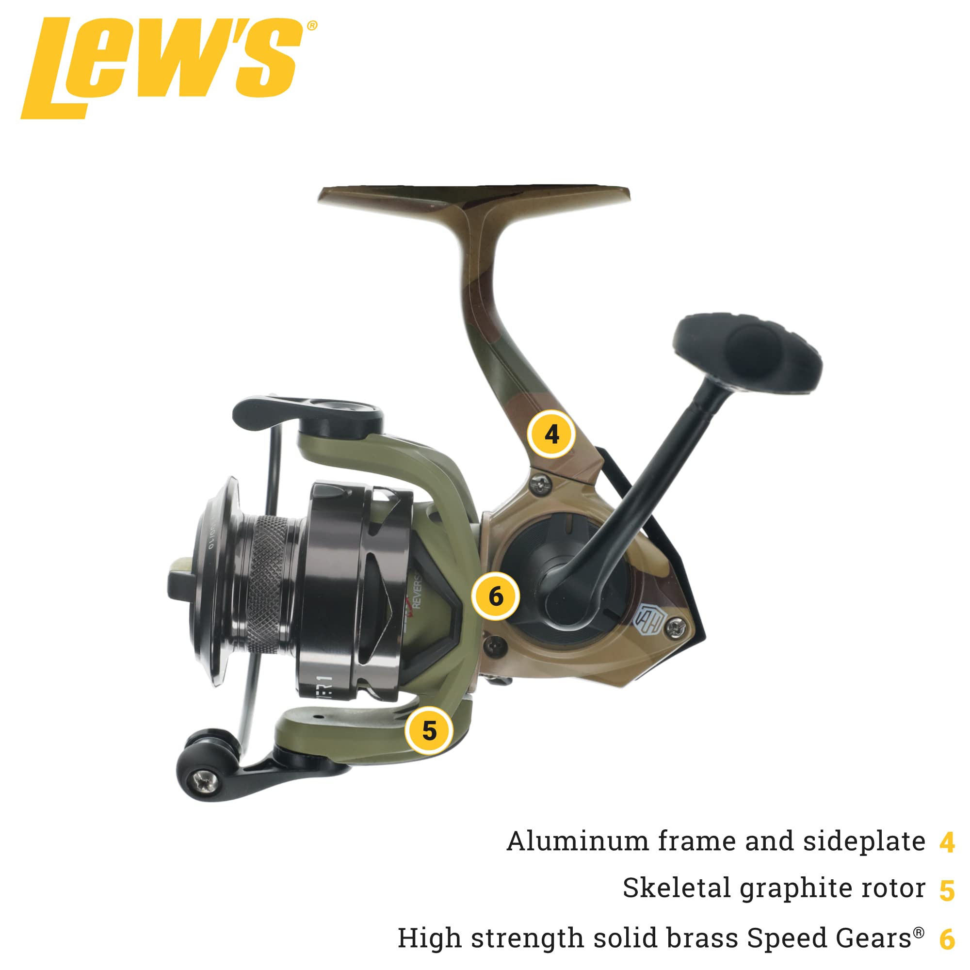 Lew's American Hero Tier 1 spinning reel spool close-up reveals braid-ready aluminum design