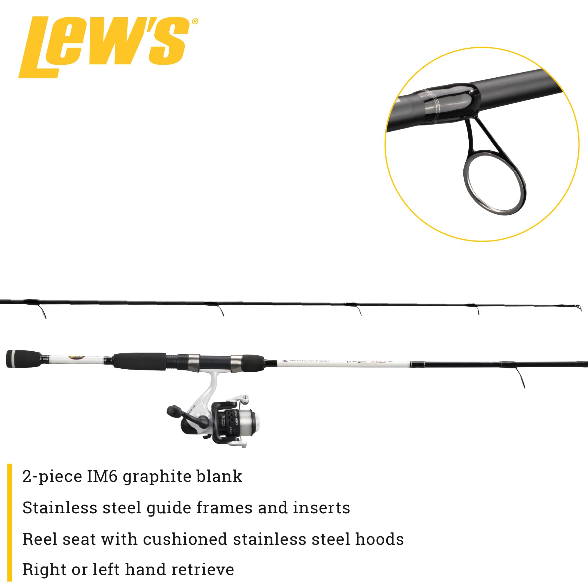 Lew's WeGo 2-Speed Spin graphite sideplate delivers balanced performance.