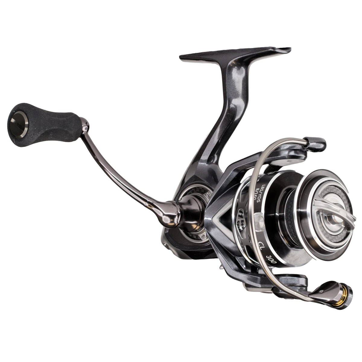 Lew's CL300 Custom Lite Spinning Reel with carbon gray frame