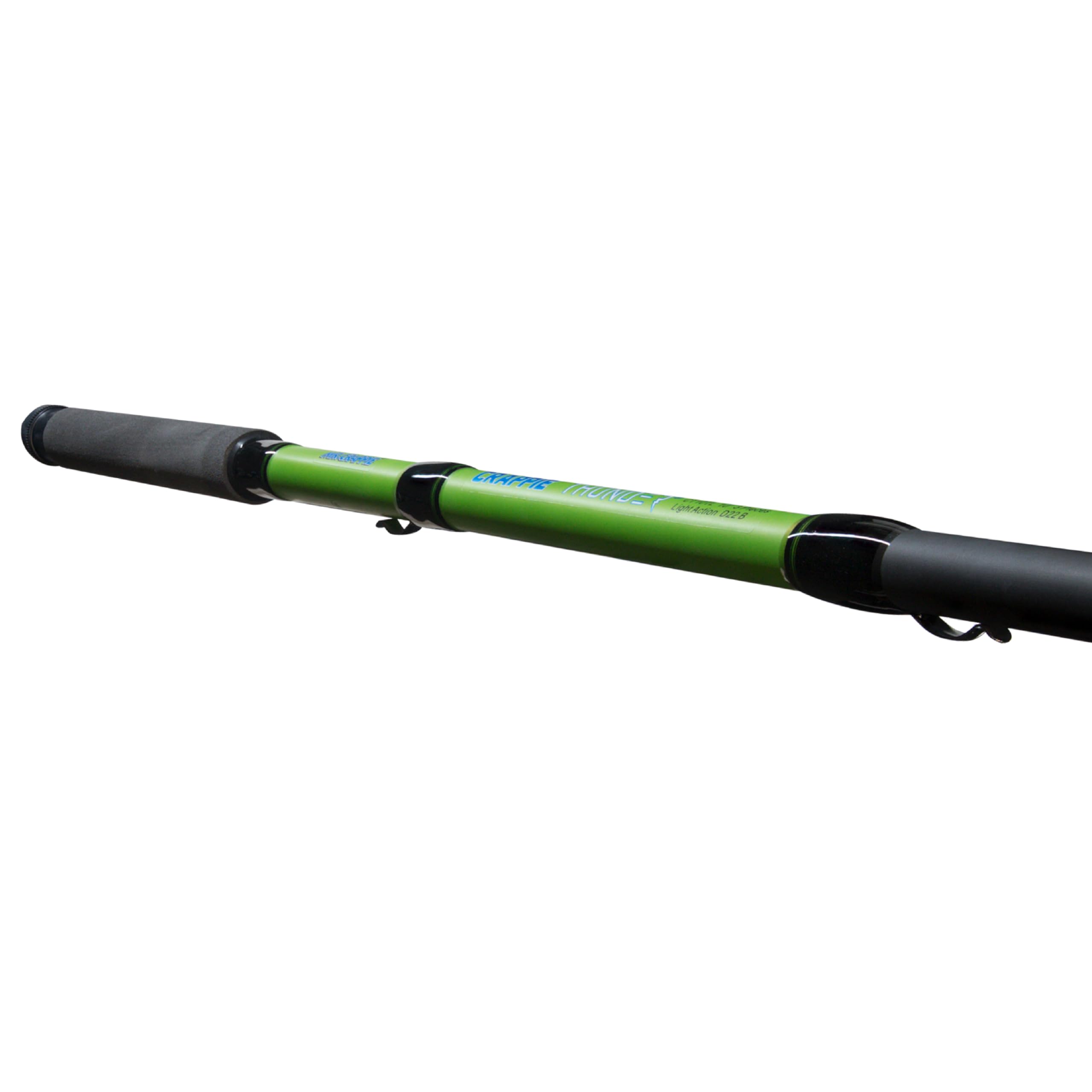 Lew's Crappie Thunder 12ft rod assembled, showing sensitivity and portability for crappie anglers