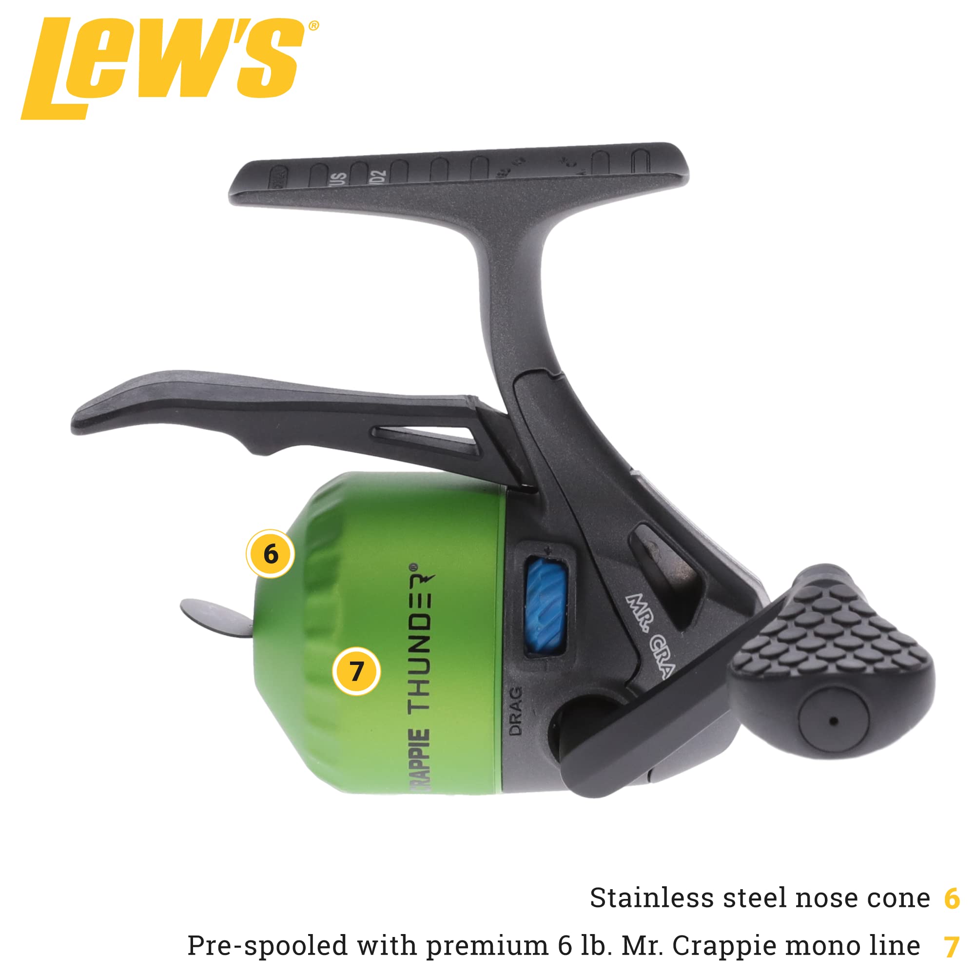 Lew's Crappie Thunder underspin reel gear assembly showing durable components