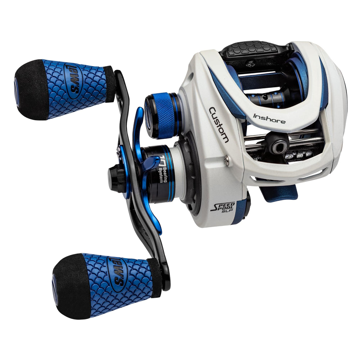 Lew's Custom Inshore SLP 7.5:1 Right Hand Baitcast reel front view