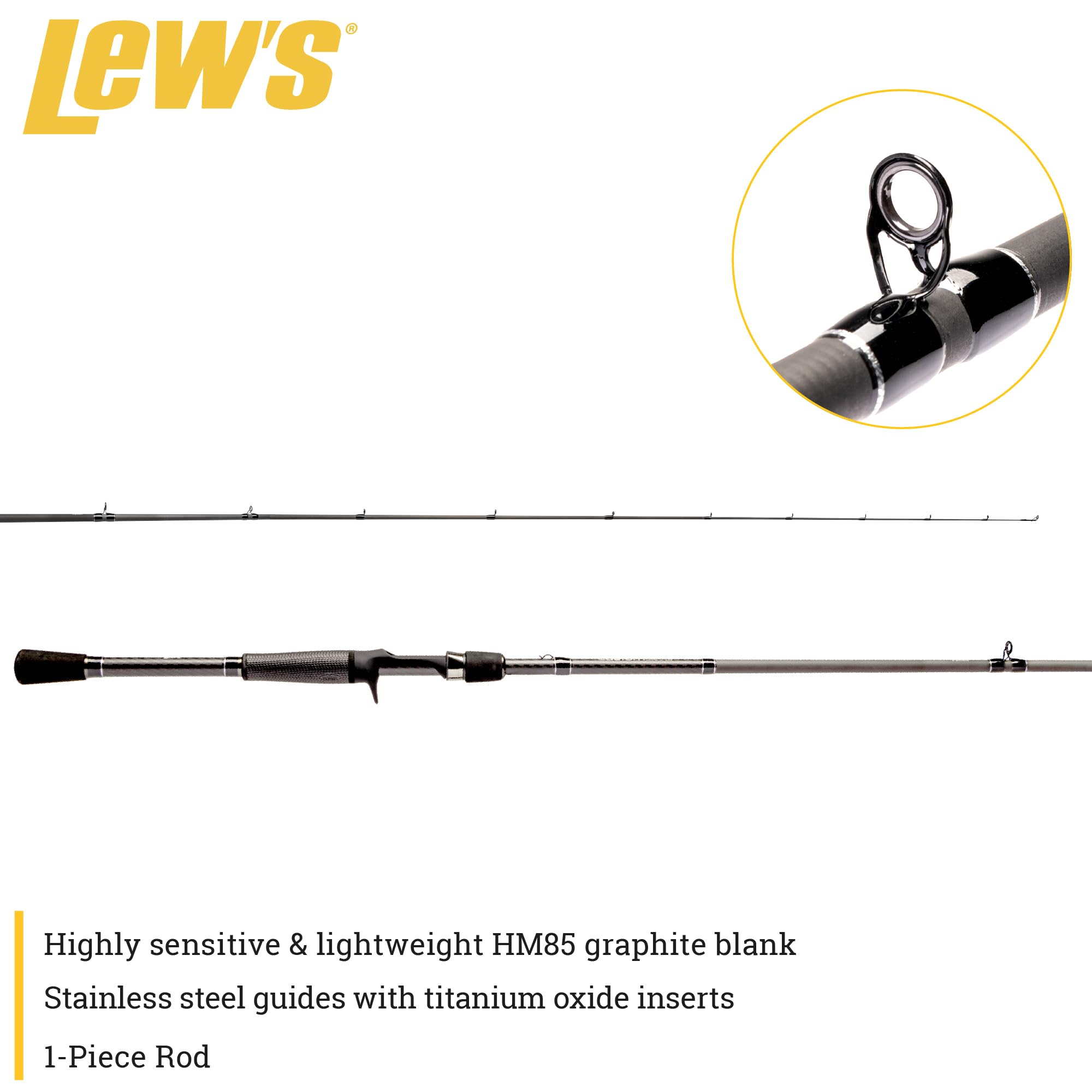 Lew's Custom Lite split-grip handle provides comfort and control in wet conditions.