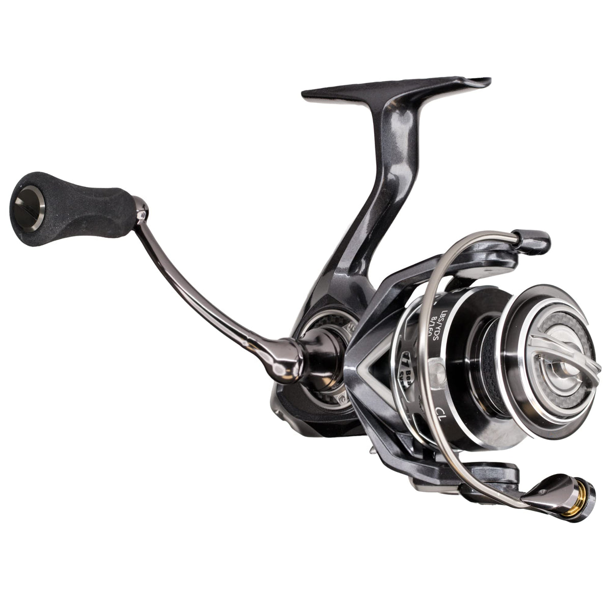 Lew's Custom Lite spinning reel frame showcases lightweight strength for all-day casting.