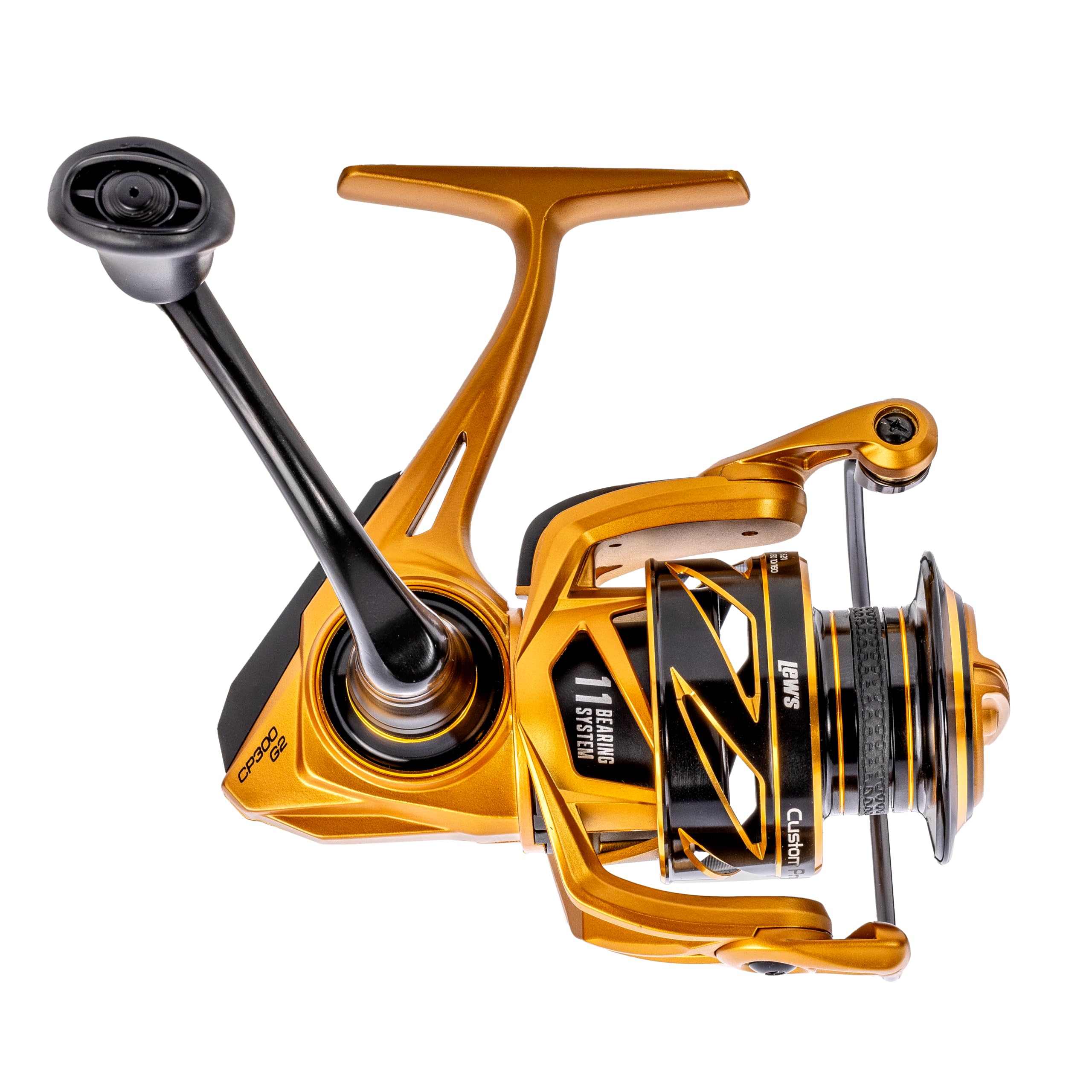 Lew's Custom Pro 300 spinning reel durable body demonstrates rugged reliability for freshwater use