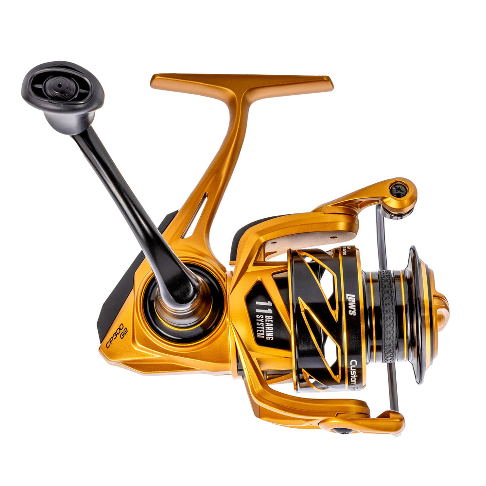 Lew's Custom Pro 300 spinning reel durable body demonstrates rugged reliability for freshwater use