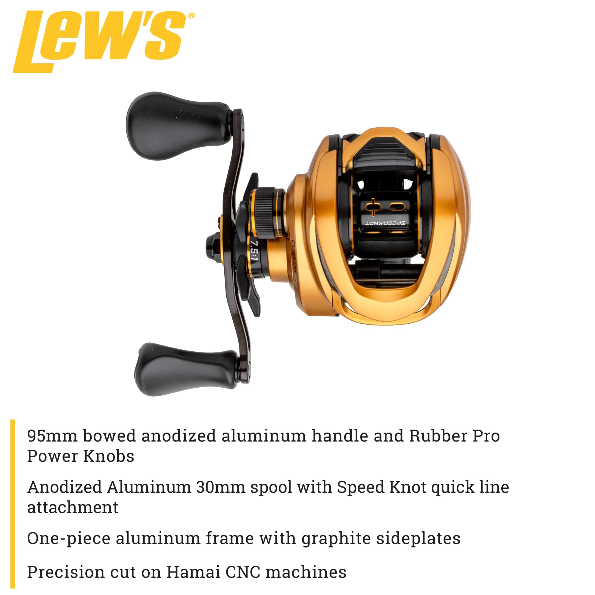 Lew's Custom Pro baitcast reel brake system close-up demonstrates ParaMag ITB control.