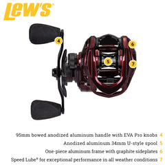 Premium brass speed gears and P2 SuperPinion on Lew's KVD 6.2:1